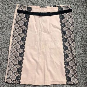 Pink with black lace skirt